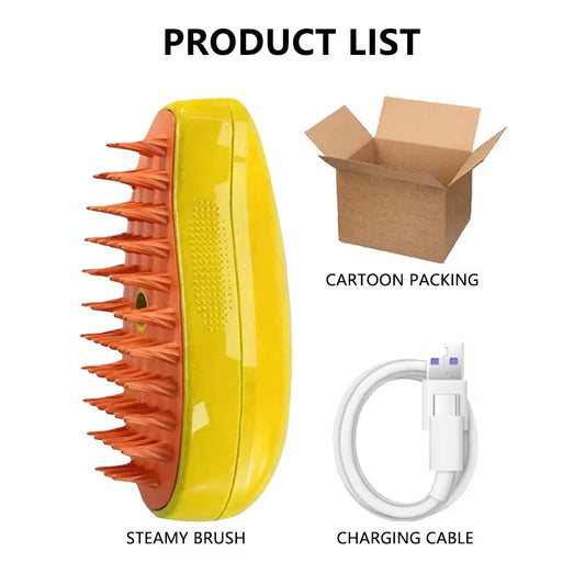 Steam Brush for Cat Dog Comb Electric Spray Removes Hair Cat Brush Soft Silicone Massage Grooming Comb Pet Accessories Supplies