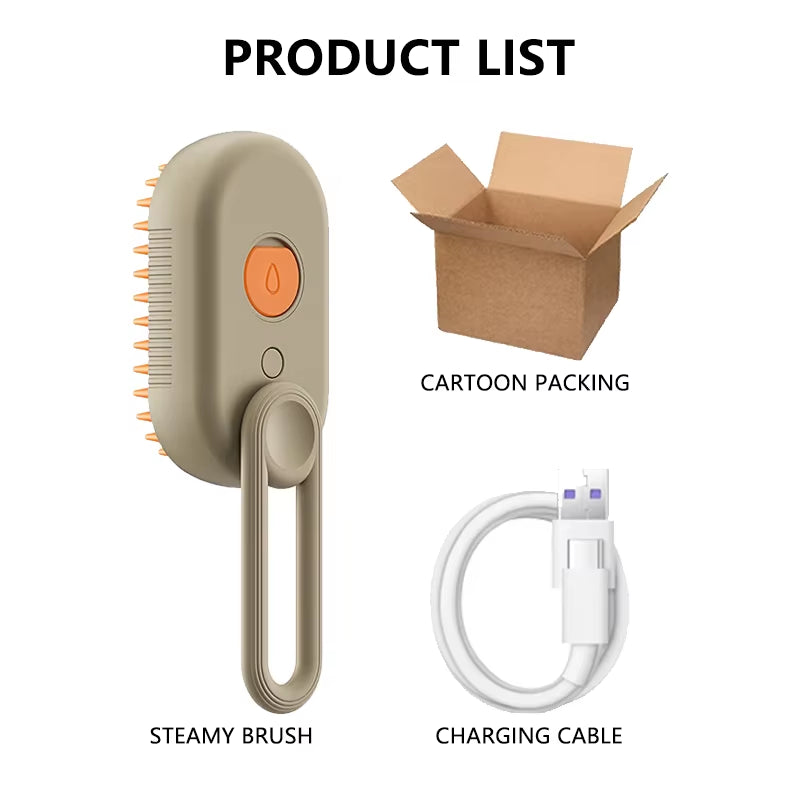 Steam Brush for Cat Dog Comb Electric Spray Removes Hair Cat Brush Soft Silicone Massage Grooming Comb Pet Accessories Supplies