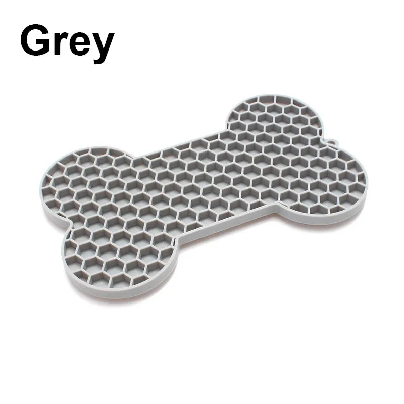 Bone-Shaped Silicone Dog Lick Pad Relieve Boredom & Anxiety with Delicious Treats Slow Eating Lickmat Feeding Dog Lick Mat
