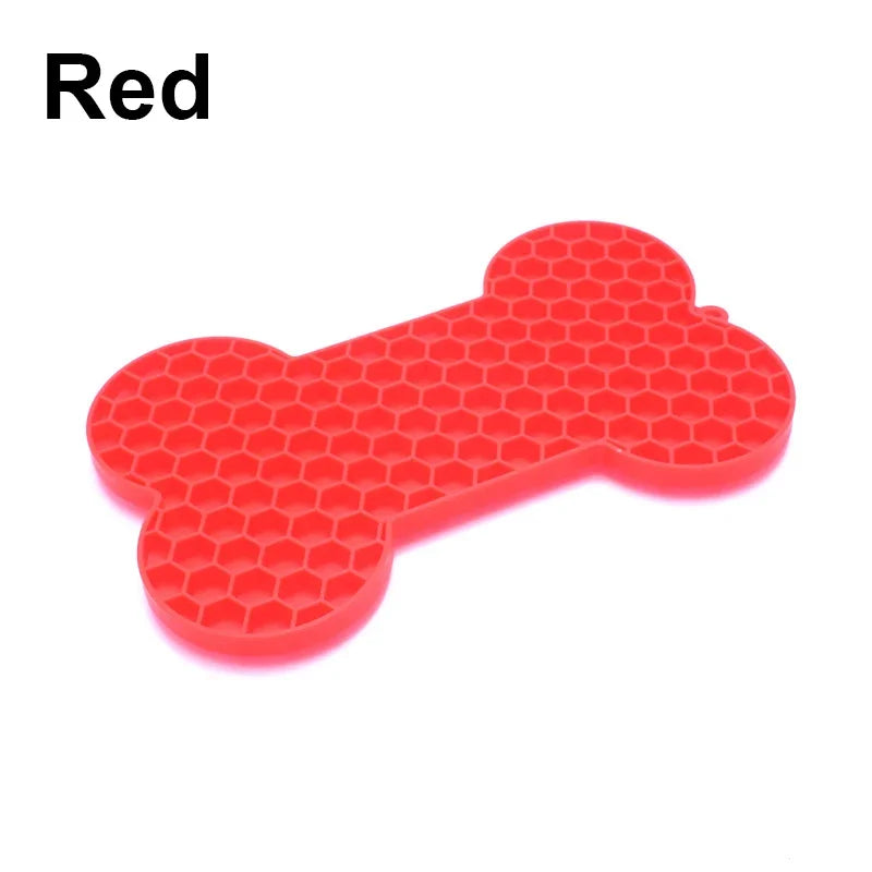 Bone-Shaped Silicone Dog Lick Pad Relieve Boredom & Anxiety with Delicious Treats Slow Eating Lickmat Feeding Dog Lick Mat