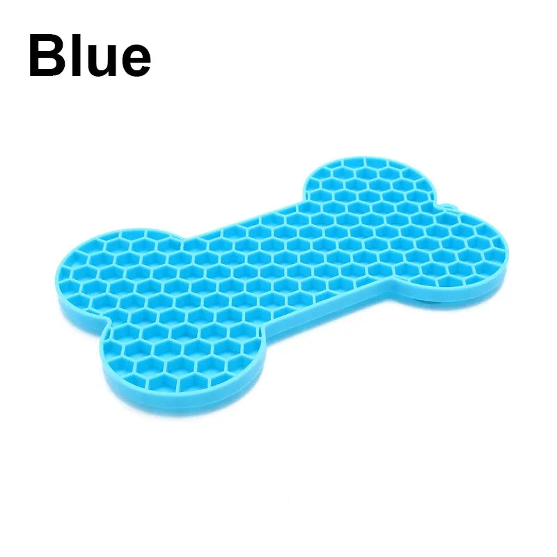 Bone-Shaped Silicone Dog Lick Pad Relieve Boredom & Anxiety with Delicious Treats Slow Eating Lickmat Feeding Dog Lick Mat
