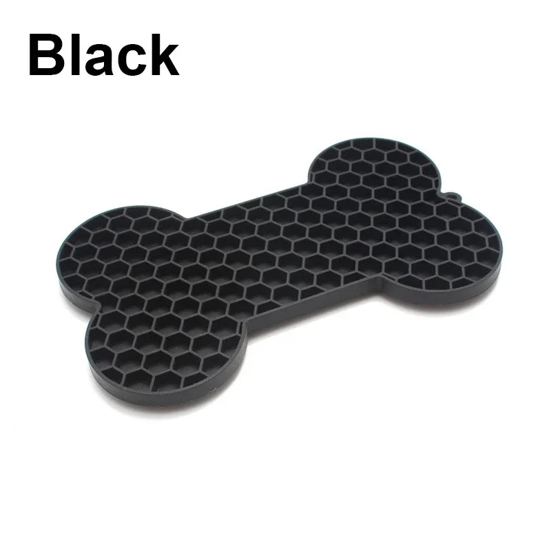 Bone-Shaped Silicone Dog Lick Pad Relieve Boredom & Anxiety with Delicious Treats Slow Eating Lickmat Feeding Dog Lick Mat