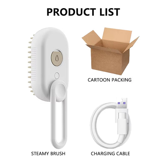 Steam Brush for Cat Dog Comb Electric Spray Removes Hair Cat Brush Soft Silicone Massage Grooming Comb Pet Accessories Supplies