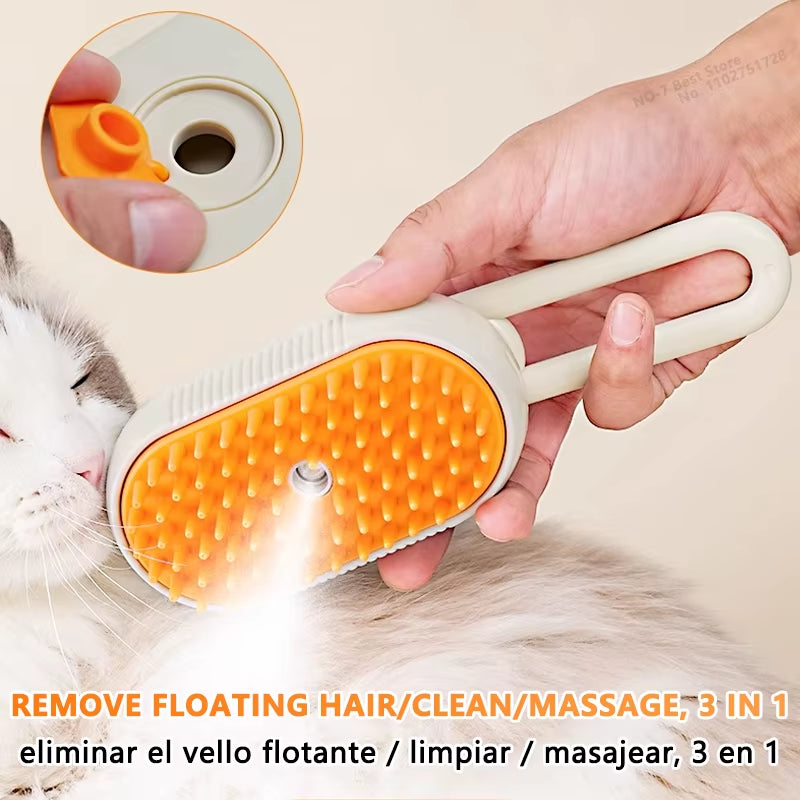 Steam Brush for Cat Dog Comb Electric Spray Removes Hair Cat Brush Soft Silicone Massage Grooming Comb Pet Accessories Supplies