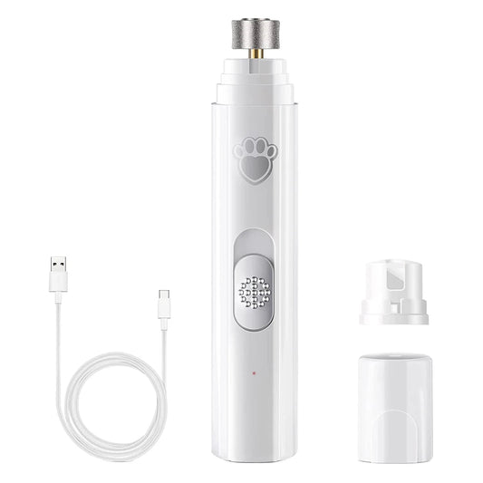 Electric Dog Nail Grinder with Polisher Wheel LED Light Pet Nail Clipper USB Rechargeable 2-Speed Pet Nail Trimmers for Cat Dog